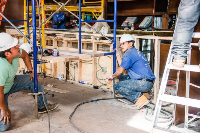 Blueberry Builder contractors working in commercial interior space
